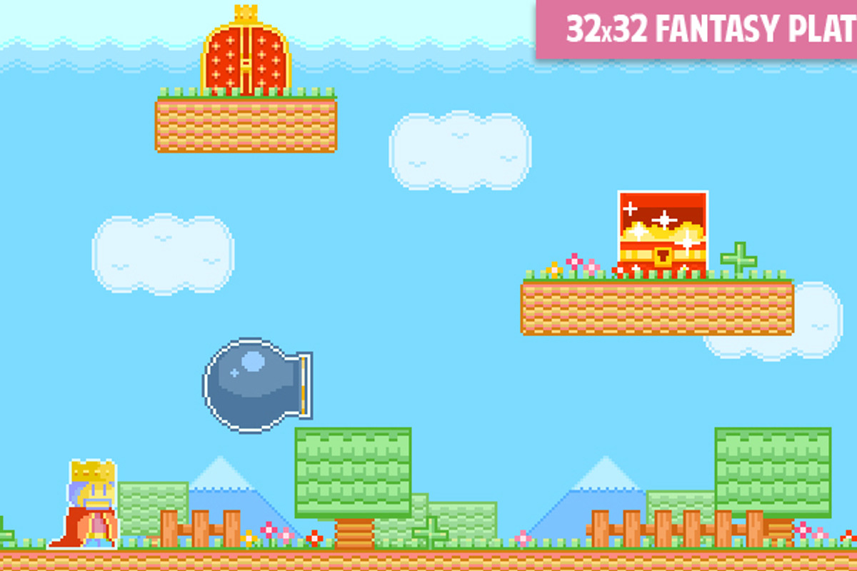 32x32 Fantasy Platformer Gamepack, an Illustration by Fassous game assets (Photo 1 of 4)