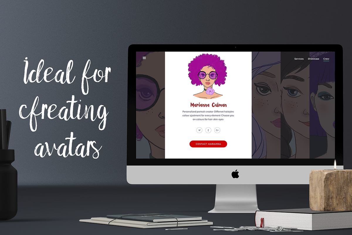 Female Character Creator, a Person Illustration by Patterns and ...