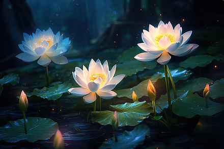 Beautiful lotus flowers blooming in, a Photo by Iftikhar Alam