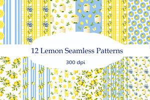 Lemon Seamless Pattern Collection