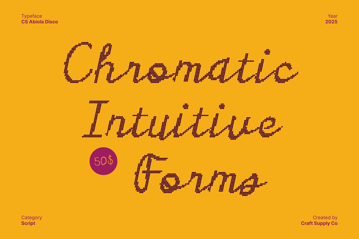 CS Abiola Disco, a Script Font by Craft Supply Co. (Photo 3 of 8)