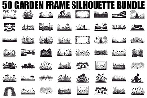 50 Garden Frame Silhouette Bundle, an Illustration by musafir_fashion