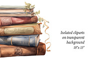 Watercolor books old vintage clipart, an Object Graphic by Naty Art (Thumbnail 3 of 4)