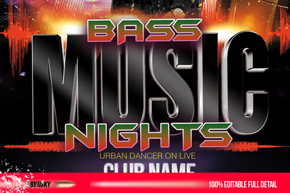 Bass Music Nights, a Flyer Template by Osky