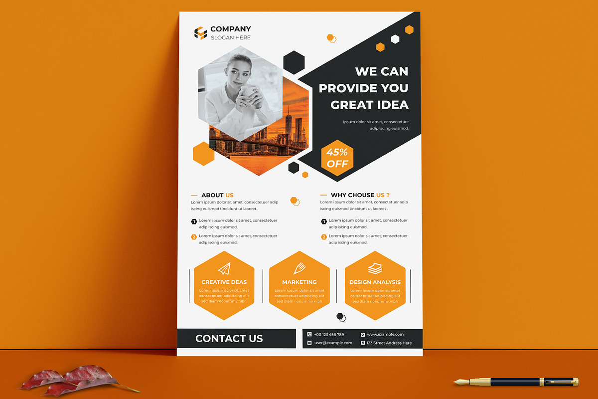 Modern Business Flyer Template, a Flyer Template by MightyDesign (Photo 1 of 6)