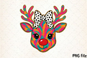 Brushstroke Reindeer Face Sublimatio, a Seasonal Illustration by YA Design (Thumbnail 1 of 4)