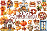 Cozy Autumn Charm Clipart Set, an Illustration by Sublimation Artist (Thumbnail 1 of 6)