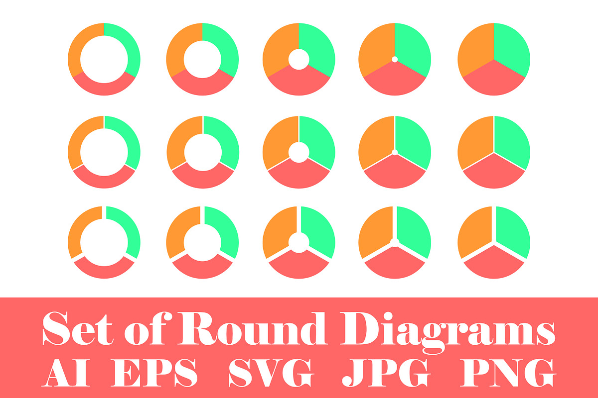 Set of Round Diagrams with 3 Parts, a Presentation Template by vikkishop
