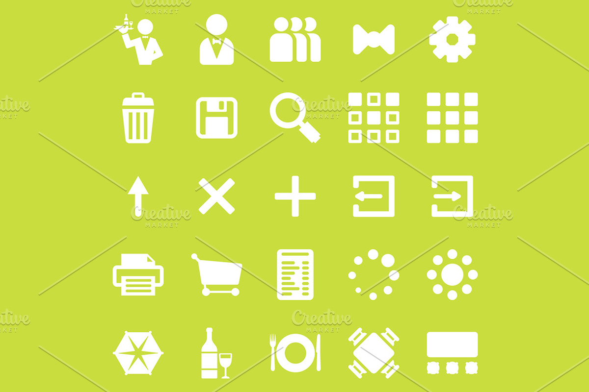 Restaurant App Icon Set & Web Font preview 3