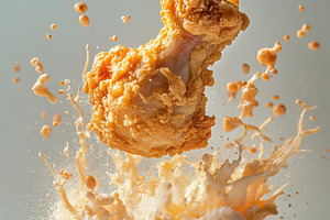 Chicken drumstick, food explosion, u, a Food & Drink Photo by Pixeness Studio