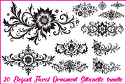 Vintage Flower Silhouette Pack, an Illustration by musafir_fashion (Thumbnail 1 of 21)