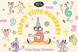 Groovy Number Characters, an Icon by Anastasiya Klempach