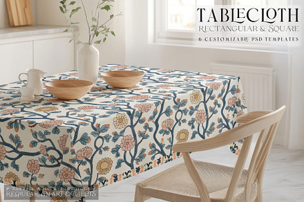 Tablecloths Mockups via Smart Object, a Product Mockup by mock-ups