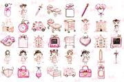 Cute Coquette Nurse Clipart, an Illustration by Markicha Art (Thumbnail 2 of 4)