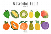 Watercolor Fruit with & without Face, a Food Illustration by Ashley Katrina (Thumbnail 4 of 10)