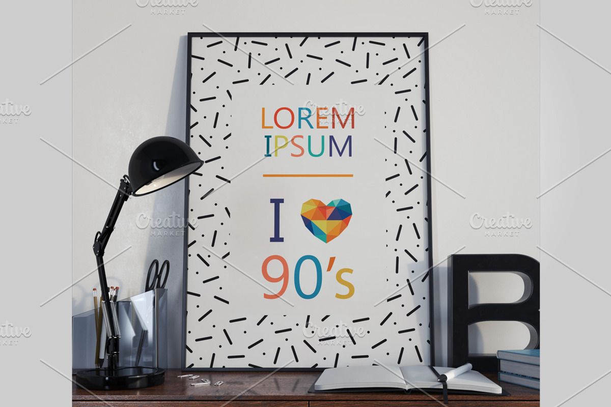 Cards, posters. Trendy design 80-90s, a Brochure Template by ExpressShop (Photo 2 of 3)