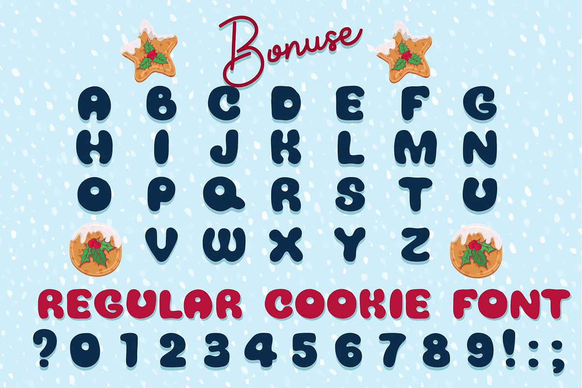 Xmas cookie font family preview 4