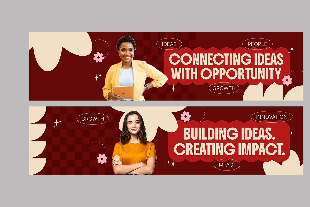 Red Retro Linkedin Banner, a Social Media Template by Neermana (Photo 3 of 4)
