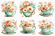 Mother’s Day Floral Teacup Clipart, an Illustration by Craft Nest (Thumbnail 3 of 12)