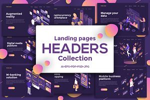 Landing page templates, dark theme