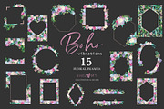 Spring Boho Watercolor Floral Frames, an Illustration by Oh Darling Graphics (Thumbnail 3 of 4)