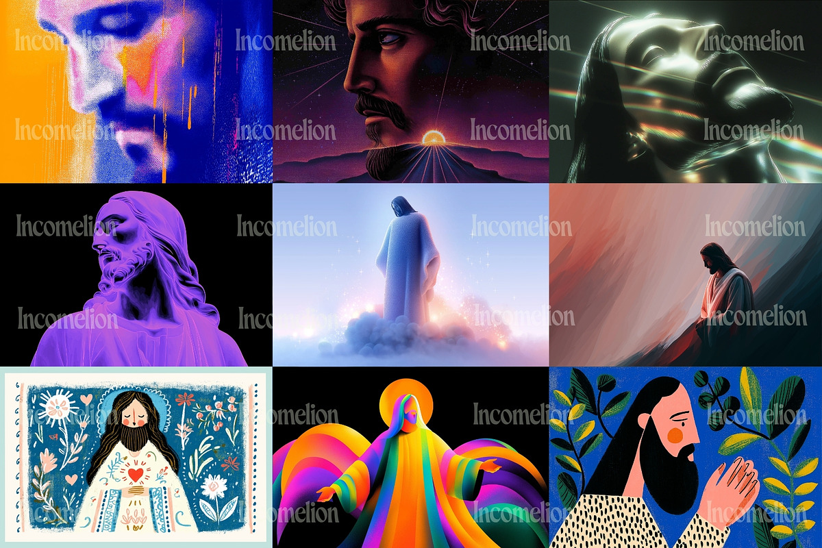 200 Jesus Christ Illustrations, a Person Illustration by Incomelion (Photo 9 of 20)