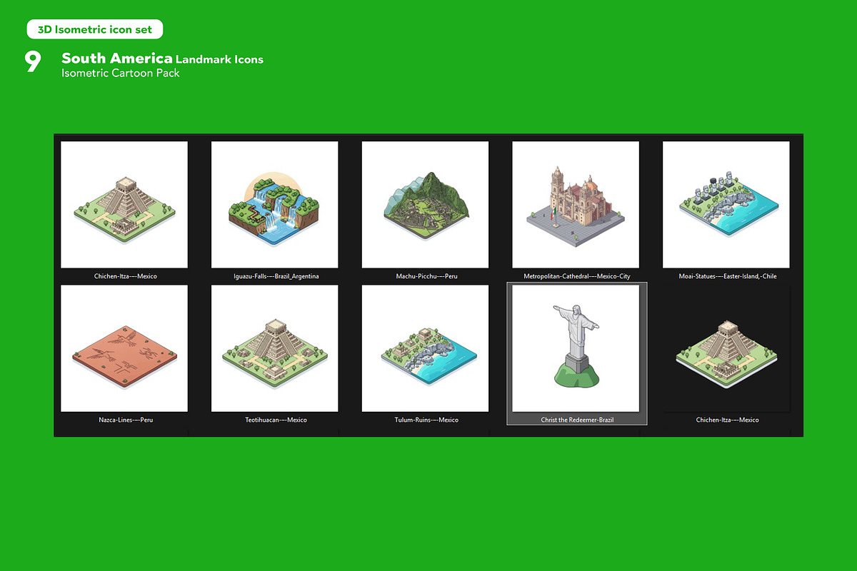 isometric  vector world land mark, an Object Illustration by Mongkees (Photo 4 of 7)