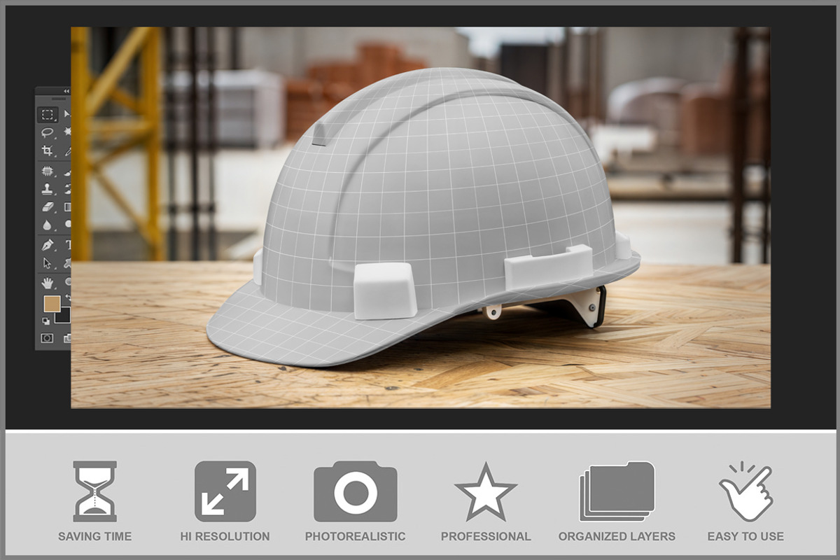 Safety Helmet Mockup, a Product Mockup by Bruno's Shop (Photo 1 of 3)