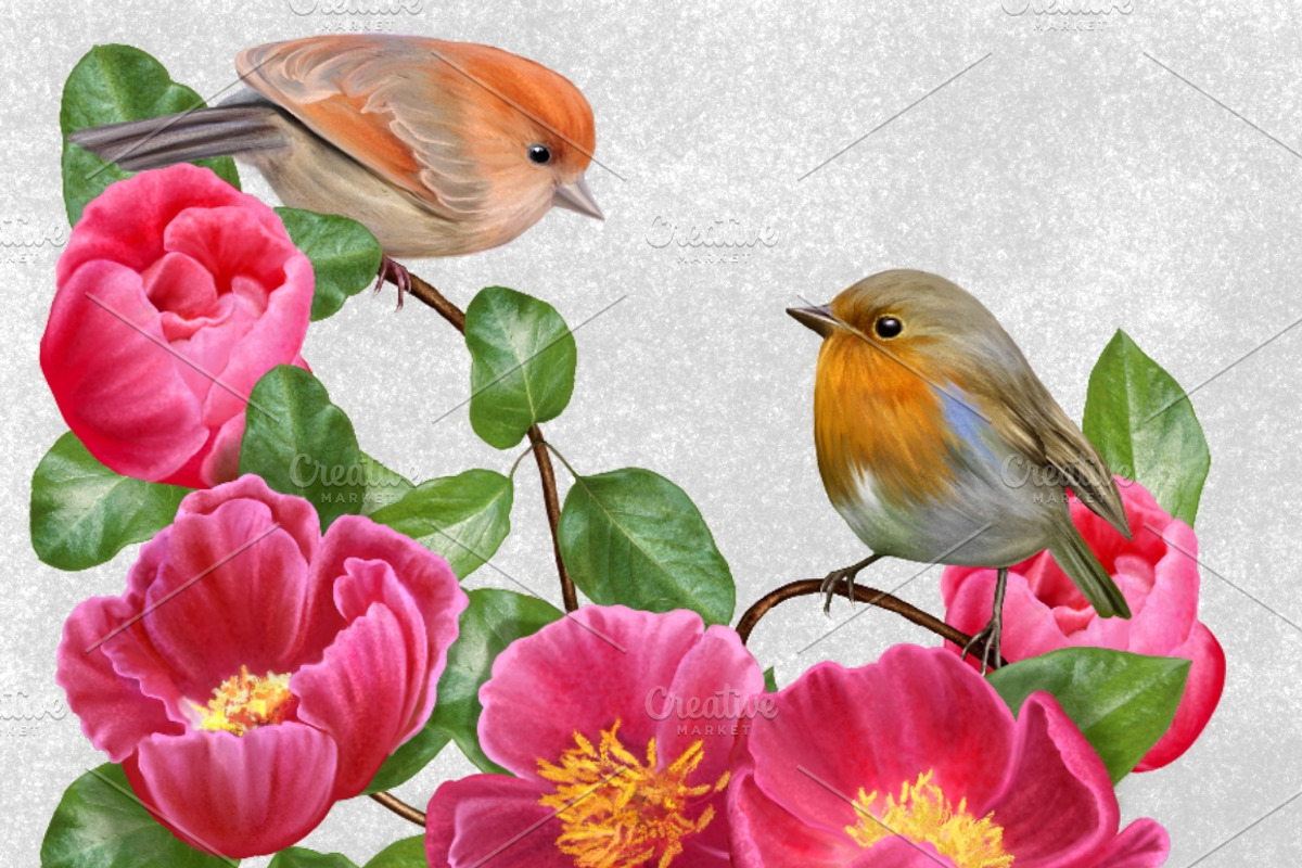 World of birds and flowers Part2, an Animal Illustration by SokolovaSv (Photo 4 of 5)
