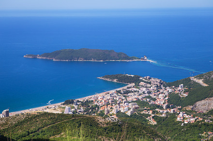 View of the city from the top of the mountain road. View of the coast and the c, a Nature Photo by Artsaba Family