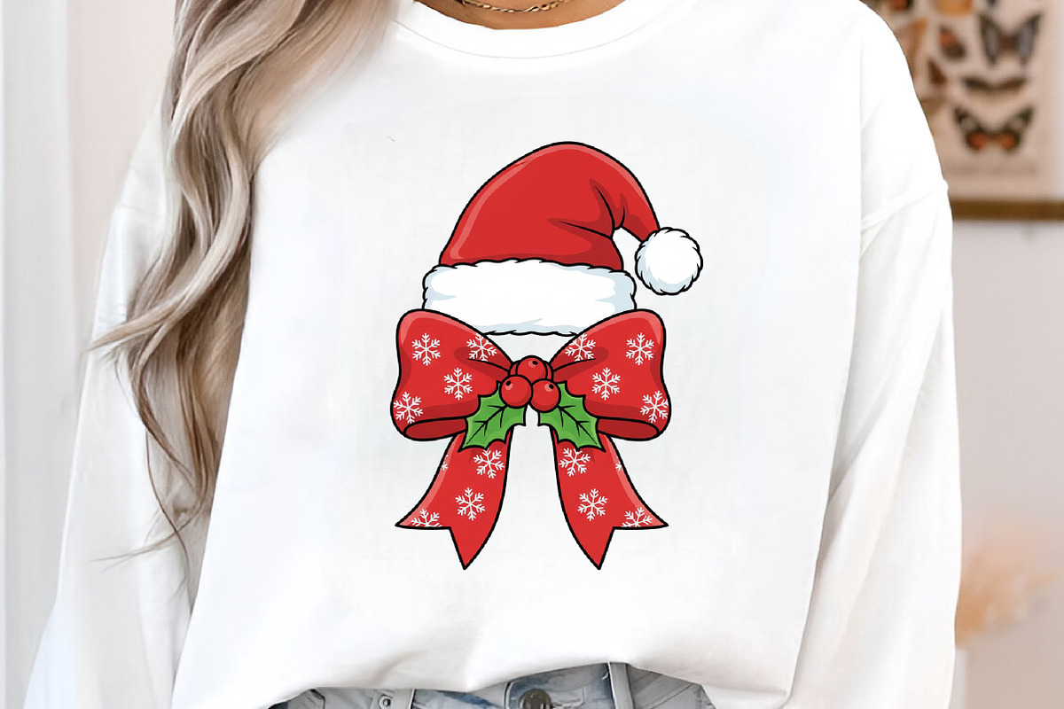 Cute Christmas Bow Sublimation Png, an Illustration by DreamArtGraphic (Photo 2 of 5)