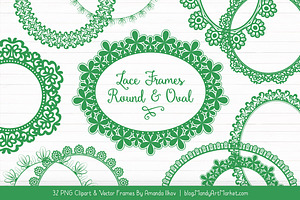 Green Round Lace Frames, an Illustration by Amanda Ilkov