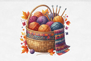 Crochet Autumn Sublimation Clipart, an Illustration by Designking (Thumbnail 4 of 4)