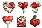 Whimsical Valentine Clipart, an Illustration by Dream Creation (Thumbnail 4 of 6)