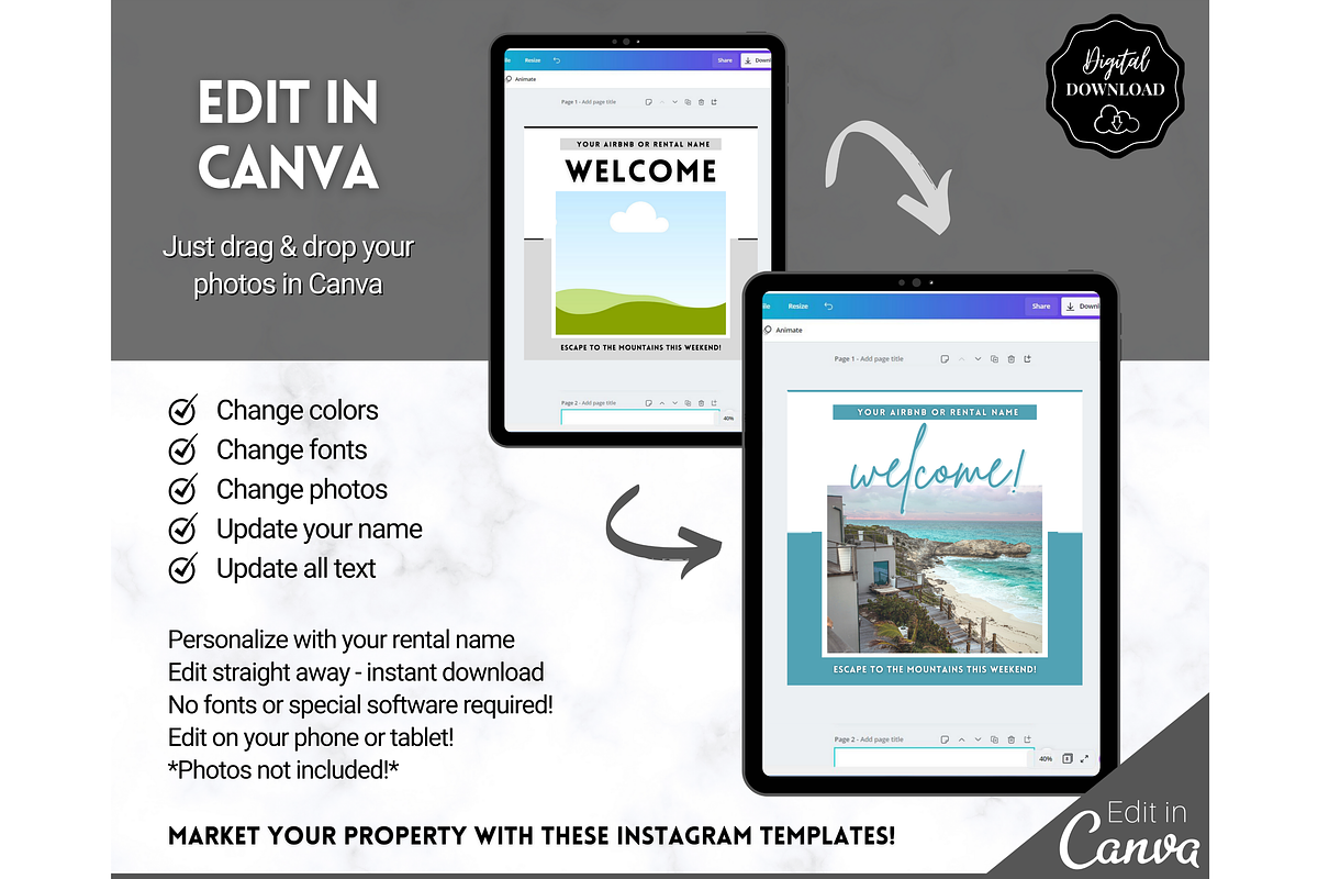 Airbnb Instagram Template Bundle!, a Social Media Template by Templatables (Photo 9 of 12)