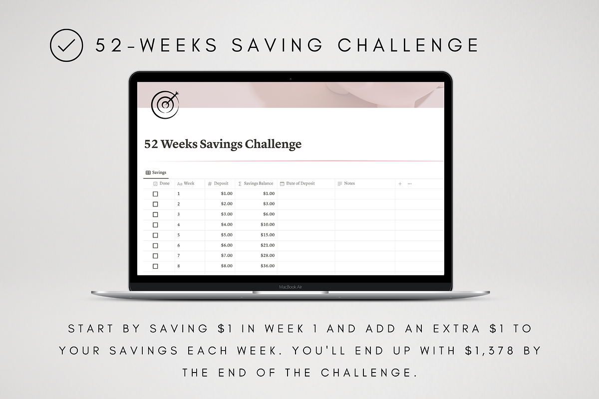 Notion Saving Tracker Template, a Templates & Theme by BRANDcontent (Photo 5 of 7)