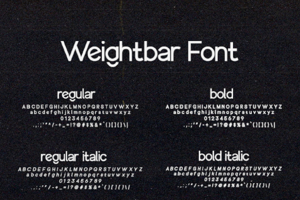 Weightbar Sans Serif Font, a Sans Serif Font by Jrray Studio (Photo 6 of 8)