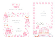 Little girl watercolor set. Nursery, a Person Illustration by SabinaWatercolorArt (Thumbnail 9 of 15)