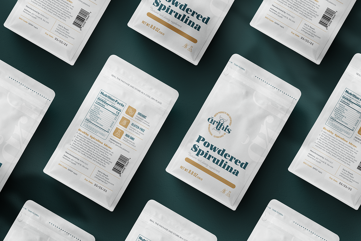 Arthis Spirulina Packaging Templates, a Marketing Template by fisihsani (Photo 4 of 8)