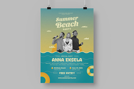 Summer Party Poster Template, a Poster Template by Neermana