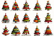 Whimsical Christmas Tree Clipart, an Illustration by OK Design (Thumbnail 3 of 6)