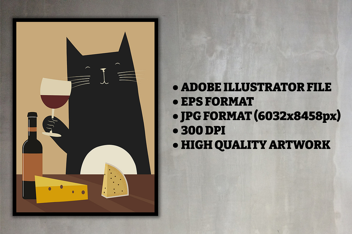 Cats Drinking Wine, an Animal Illustration by Cool Worker (Photo 6 of 9)