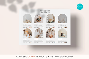 Landscape Line Sheet Canva Template