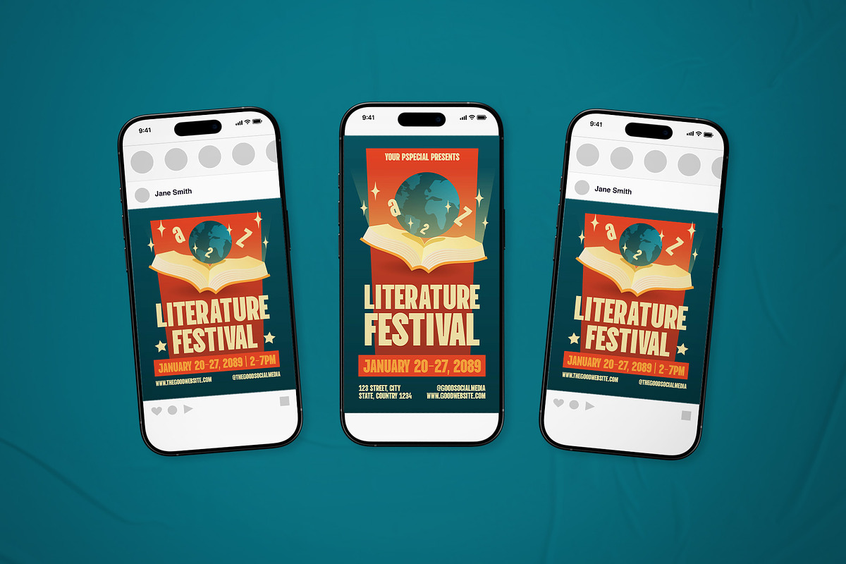Literature Festival Event Flyer Set, a Flyer Template by The Good Store (Photo 2 of 2)