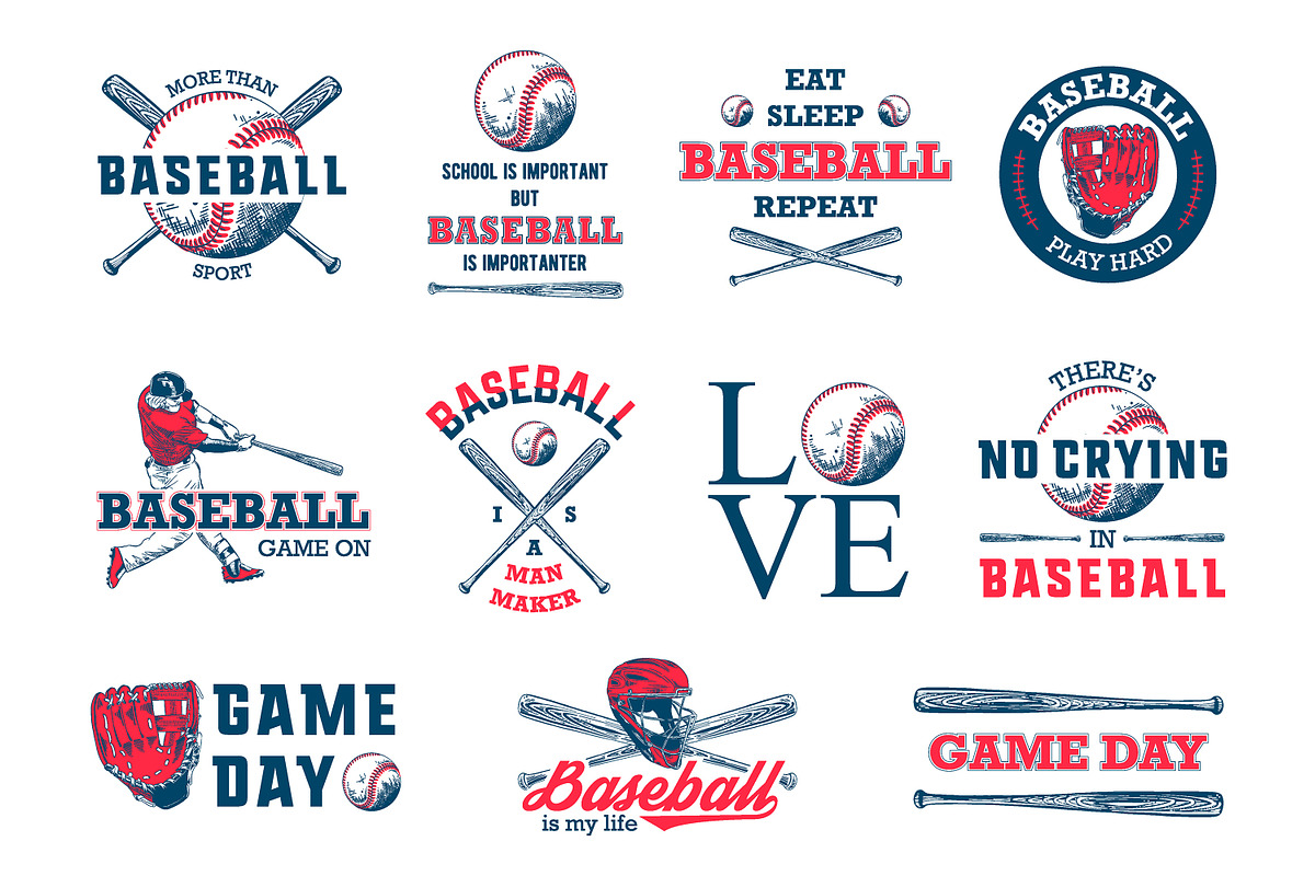 Baseball engraved odjects & emblems, an Education Illustration by Akimo Mia (Photo 2 of 8)
