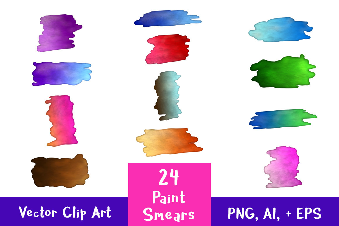 24 Rectangular Paint Smears, a Graphic by The Digital Download Shop