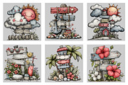 Whimsical Summer Singpost Clipart, an Illustration by Black Bird Studio (Thumbnail 5 of 5)