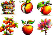 Orchard Watercolor Clipart, an Illustration by Designking (Thumbnail 3 of 5)