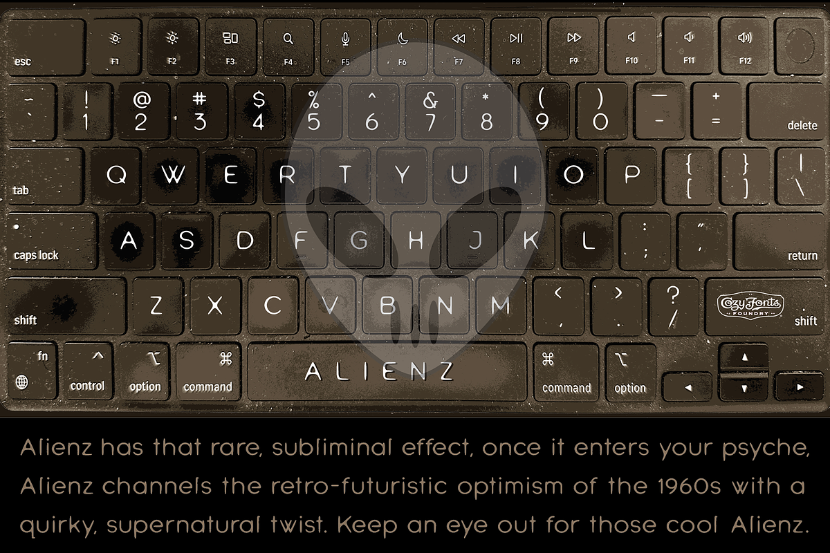 Alienz Regular, a Font by CozyFonts Foundry (Photo 4 of 4)