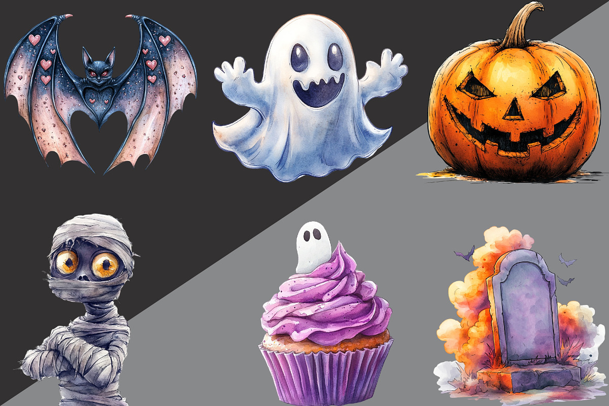Pop Art Halloween Clipart, an Illustration by Black Bird Studio (Photo 5 of 6)